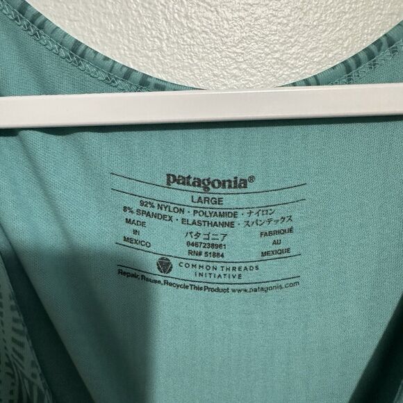 PATAGONIA Green Bandha Stretch Sleeveless Outdoor Athletic Tank Top Size Large - Picture 4 of 9